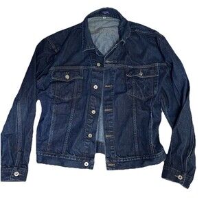 Vintage USA Guess Jean Jacket Mens XL Dark blue Style 10807 Denim Trucker